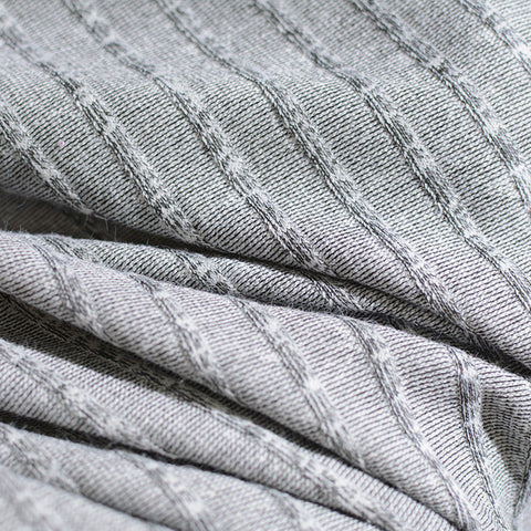 Heathered Grey Marl Rib Knit, Acrylic-Poly
