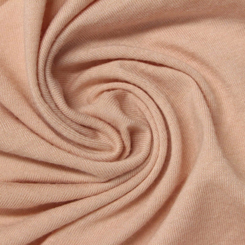 Polyester Cotton Jersey Knit Fabric, 155 gsm, 160 cm — Beige