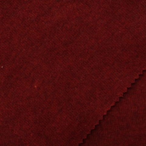 Dark Red Marl Interlock Knit, Polyester, 380 gsm