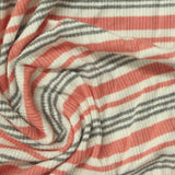 Off-White Horizontal-Stripe Rib Knit, Viscose — photo 3