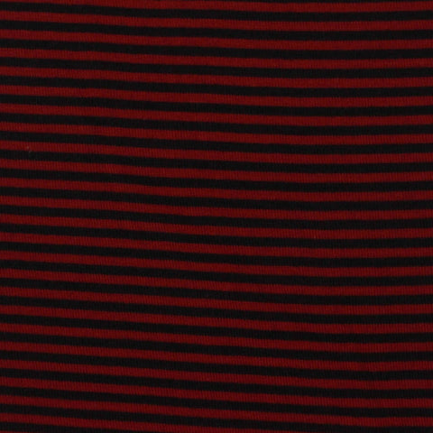 Red Horizontal-Stripe Rib Knit, 240 gsm