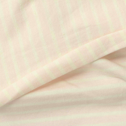 Light Pink Horizontal-Stripe Jersey Knit, Cotton