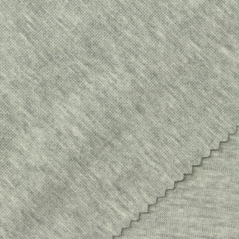 Light Grey Marl Rib Knit, Poly-Cotton, 240 gsm, 168 cm