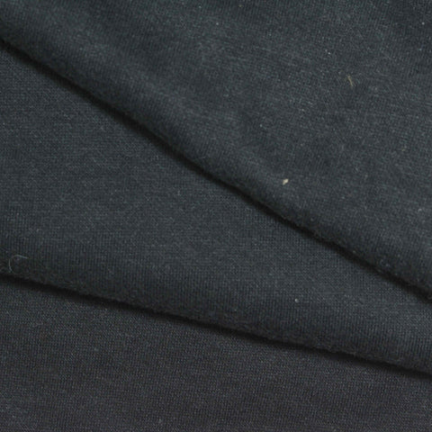 Polyester Cotton Fleece Fabric, 360 gsm, 185 cm — Black