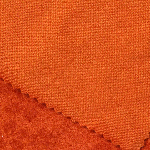 Orange Floral Linen-Look, Polyester, 295 gsm