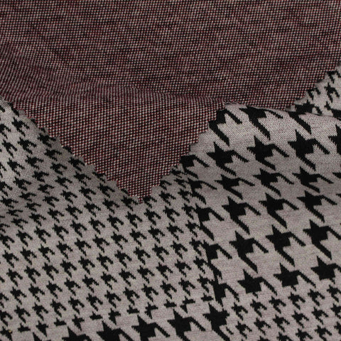 Black Houndstooth Jacquard, Polyester, 283 gsm