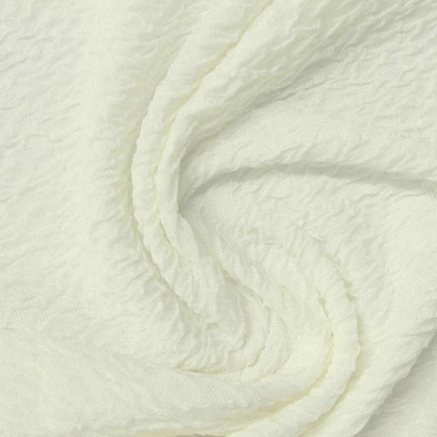 Jacquard Polyester Stretch Crepe Fabric, 250 gsm, 158 cm — Beige