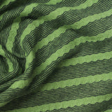 Green Horizontal-Stripe Jersey Knit, Cotton-Poly — photo 3