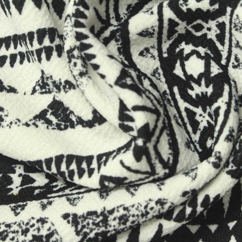 Black Geometric Crepe, Viscose