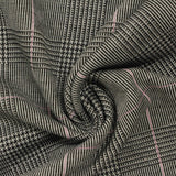 Black Plaid Interlock Knit, Polyester — photo 3