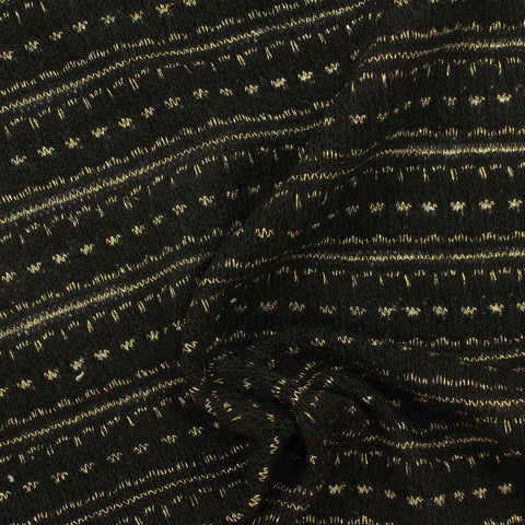Black Wavy-Line Chunky Knit, Cotton