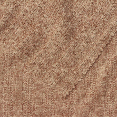 Light Brown Marl Chunky Knit, Viscose-Poly, 170 gsm