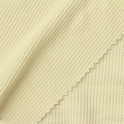Cotton Viscose Waffle Knit Fabric, 180 gsm, 165 cm — Yellow