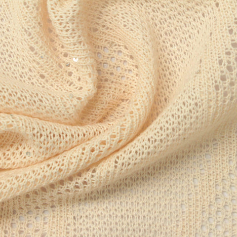 Cream Openwork Pointelle Knit, Polyester, 260 gsm, 165 cm