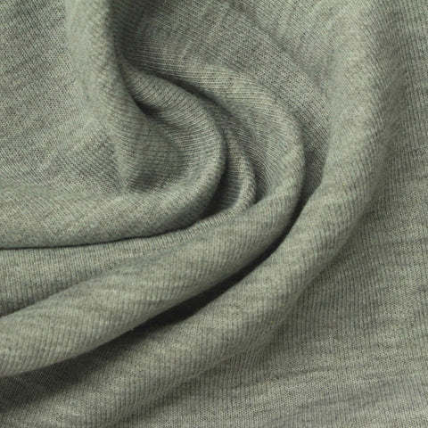 Grey Heathered-Marl French Terry, Poly-Cotton, 330 gsm