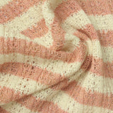 Peach Stripes Rib Knit, Poly-Cotton — photo 3
