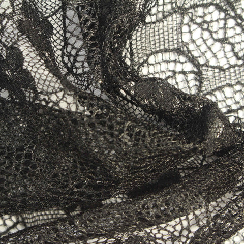 Black Floral Lace, Cotton-Nylon, 140 cm, ref EF-243119