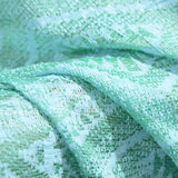 Light Green Geometric Jersey Knit, Polyester — photo 3