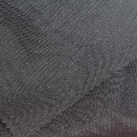 Black Ribbed Rib Knit, Polyester