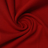 Polyester Cotton Blend Rib Knit Fabric, 319 gsm — Red — photo 3