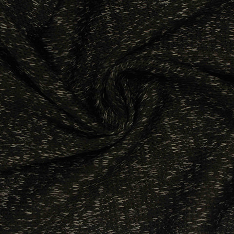 Black Marl Chunky Knit, Polyester, 200 gsm, 167 cm