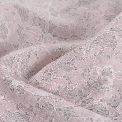 Pink Floral Lace, Nylon, 249 gsm