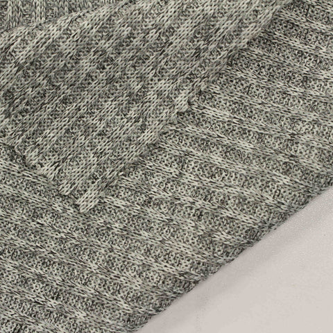 Dark Grey Marl Rib Knit, Polyester, 340 gsm, 146 cm