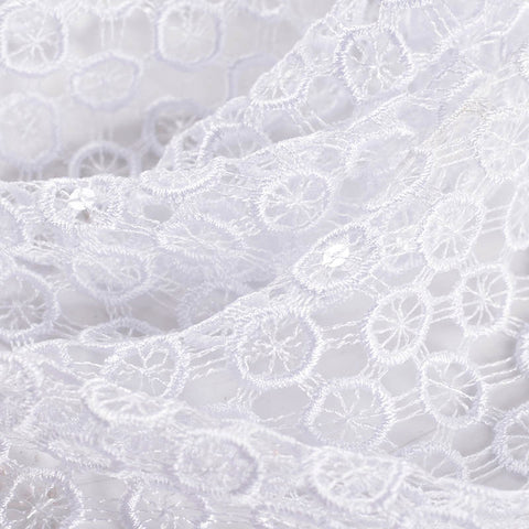 White Floral Knit, Polyester, 234 gsm