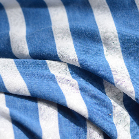 Blue Vertical-Stripe Knit