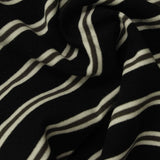 Black Horizontal-Stripe Jersey Knit, Cotton — photo 3