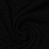 Polyester Stretch Knit Fabric, 500 gsm, 77 cm — Black — photo 3