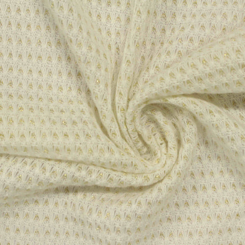 Cream Flecks Jacquard, Poly-Cotton
