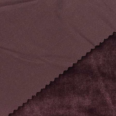 Polyester Stretch Velvet Fabric, 310 gsm, 165 cm — Brown