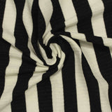 Black Vertical-Stripe Rib Knit, Viscose-Poly — photo 3