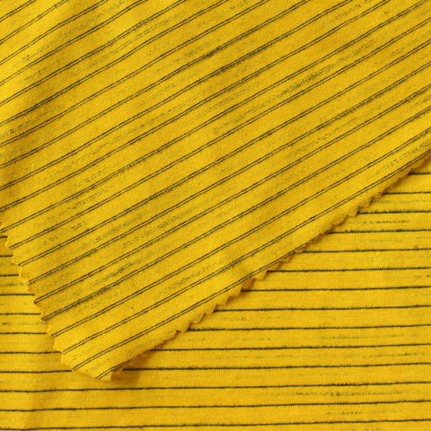 Black Horizontal-Stripe Jersey Knit, 205 gsm