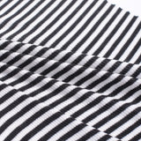 Black Horizontal-Stripe Rib Knit, Poly-Viscose — photo 3