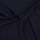 Dark Blue Tone-on-Tone Square Jacquard, Poly-Cotton — photo 3