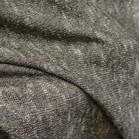 Heather Metallic Viscose Blend Stretch Chunky Knit Fabric, 185 gsm, 150 cm — Orange