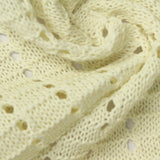 Cream Eyelet Pointelle Knit, Poly-Cotton — photo 3