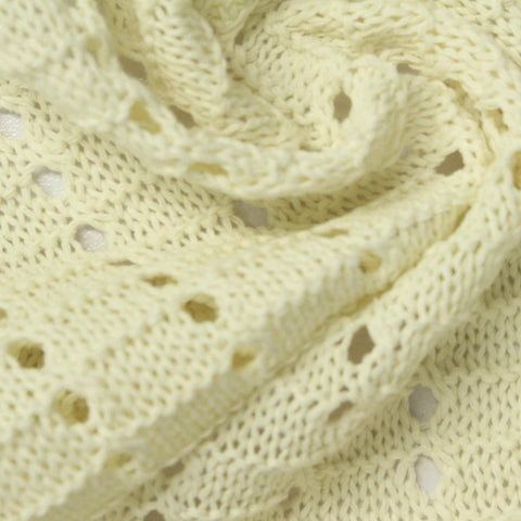 Cream Eyelet Pointelle Knit, Poly-Cotton
