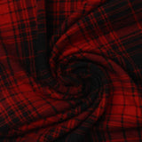 Red Plaid Chunky Knit, Polyester — photo 3
