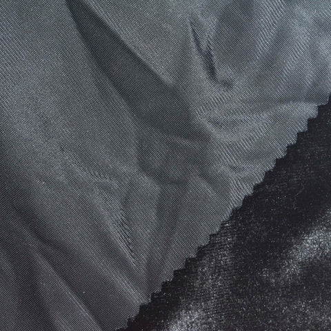 Polyester Stretch Velvet Fabric, 240 gsm, 150 cm — Black, ref EF-276265
