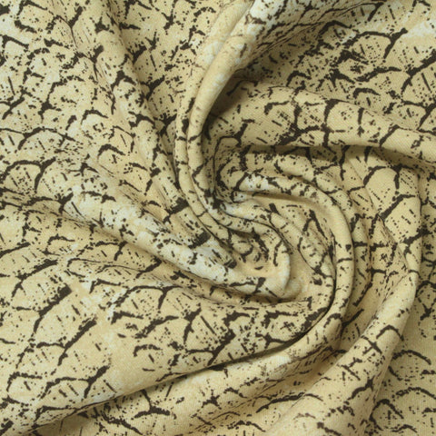 Animal Print Polyester Stretch Sateen Fabric, 227 gsm, 162 cm — Khaki