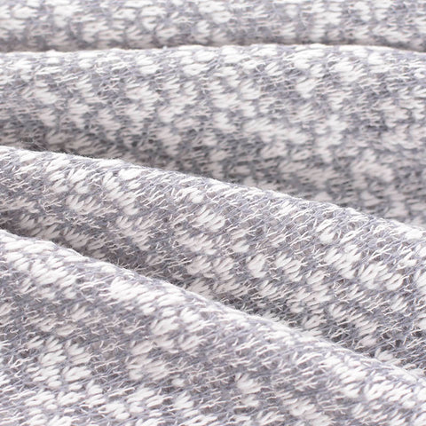 Heather Cotton Polyester Chunky Knit Fabric, 165 gsm, 180 cm — Grey
