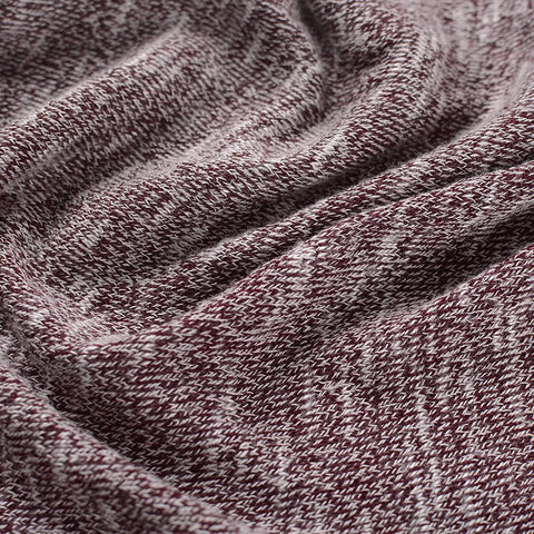 Dark Red Heather Chunky Knit, Poly-Viscose