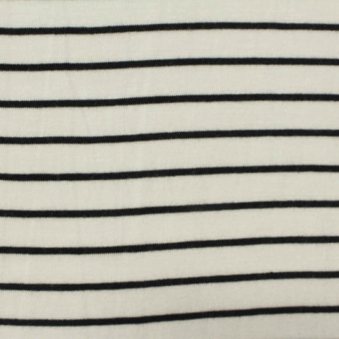 Black Diagonal-Stripe Jersey Knit, Polyester, 150 gsm