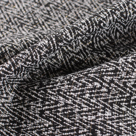 Black Chevron Jacquard, Viscose-Poly, 286 gsm
