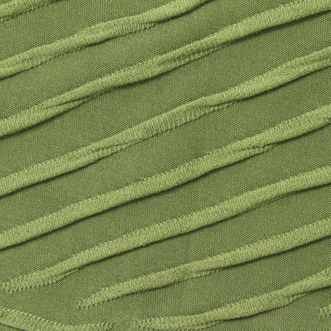 Green Textured-Stripe Jersey Knit, Polyester