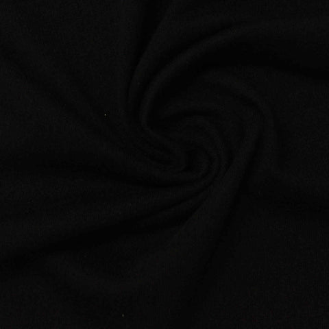 Polyester Cotton Stretch Knit Fabric, 230 gsm, 172 cm — Black