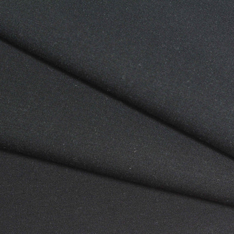 Viscose Nylon Stretch Ponte Knit Fabric, 356 gsm, 160 cm — Black